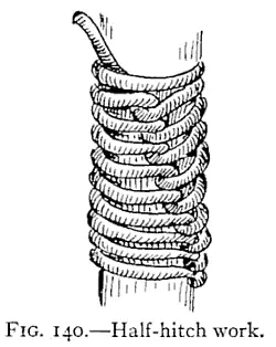 Illustration: FIG. 140.—Half-hitch work.