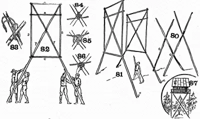 Parts of tower for a wireless, a game lookout, an elevated camp or cache.